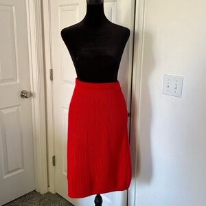 Genesis vintage cherry red midi sweater skirt.